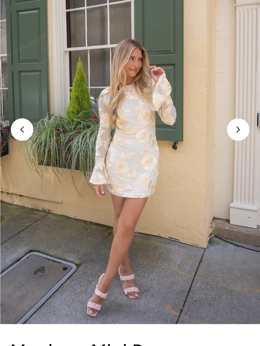 vestique Cream floral textured Mini Dress